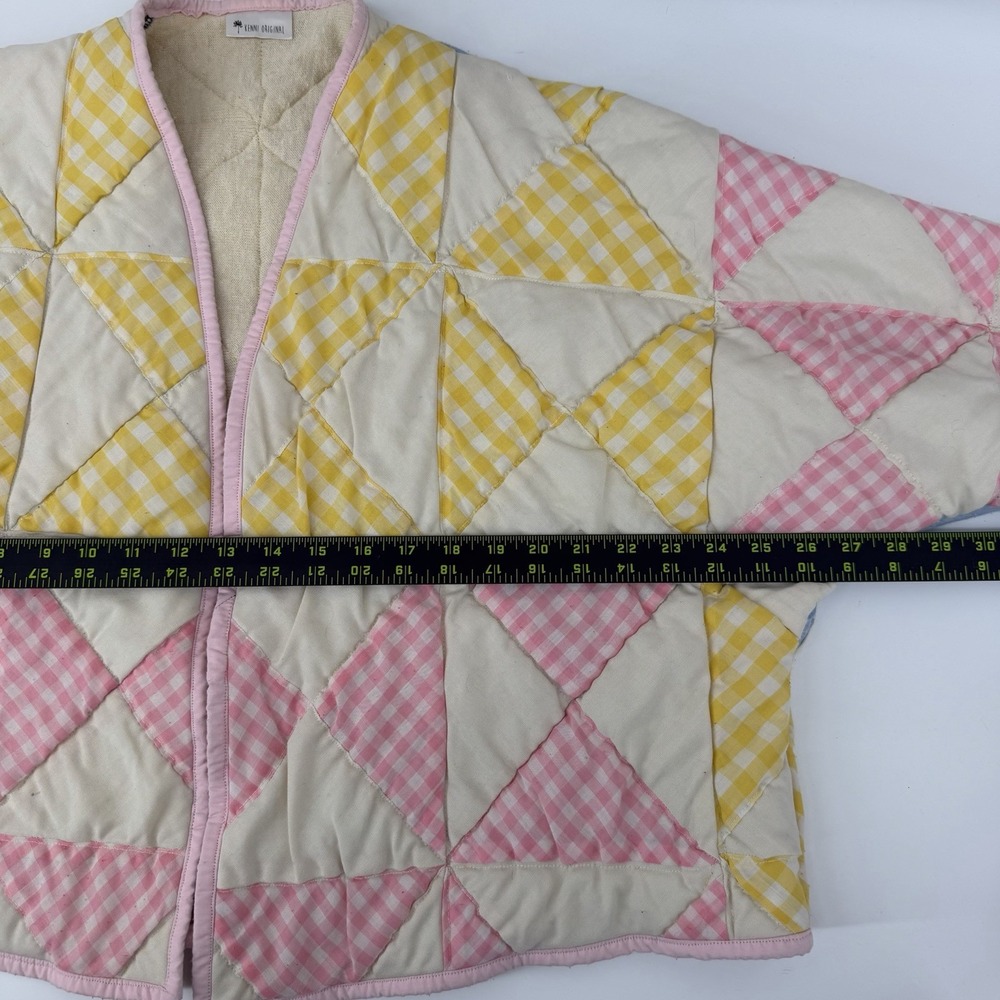 Quilted Patchwork Jacket - Pink, Yellow & Blue - Picture 6 of 8
